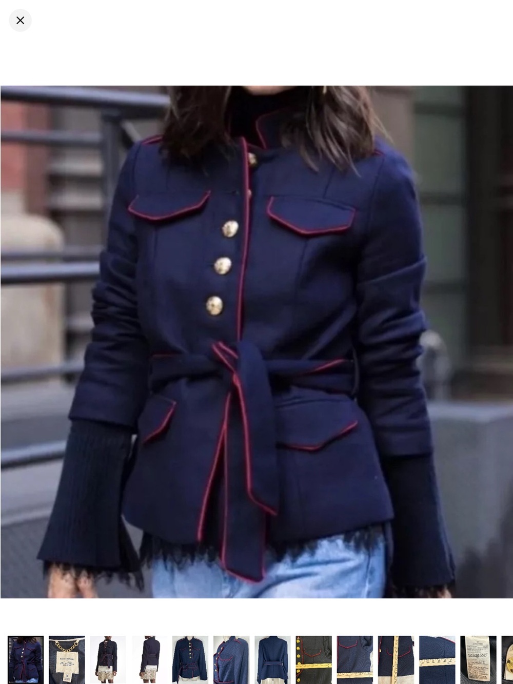 Banana Republic Navy Blazer with Red Trim and Gold Buttons